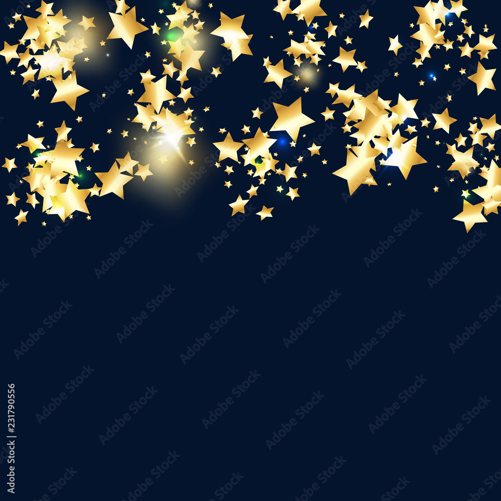 Star falling confetti background.