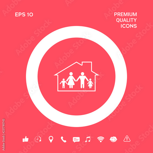 Family home icon. Graphic elements for your design
