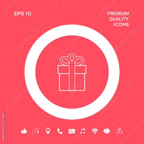 Gift box icon. Graphic elements for your design