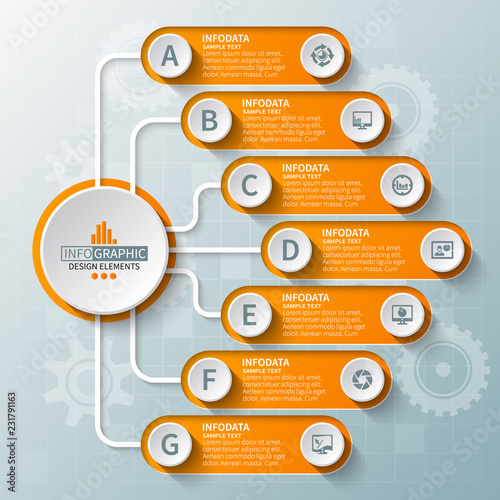 Abstract 3D Paper Infographics. Business template .Vector illustration