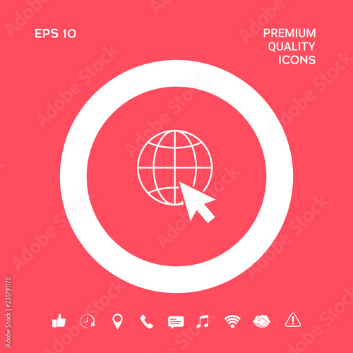 Go to web, internet icon. Graphic elements for your design