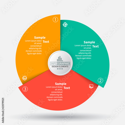Abstract 3D Paper Infographics. Business template .Vector illustration