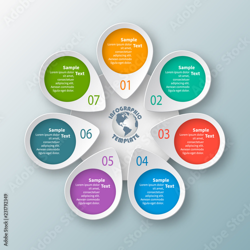 Abstract 3D Paper Infographics. Business template .Vector illustration