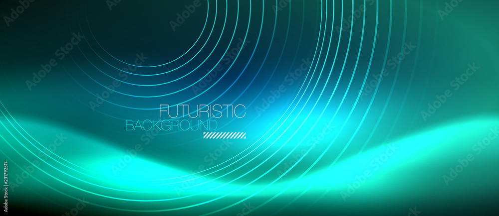 Neon glowing circles background Neon glowing circles background