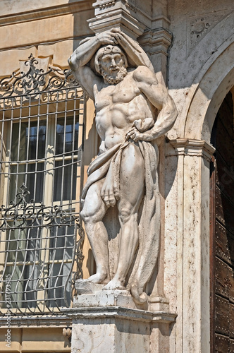 Italy, Mantua, statue in in Sordello square.Great tourists attraction. 