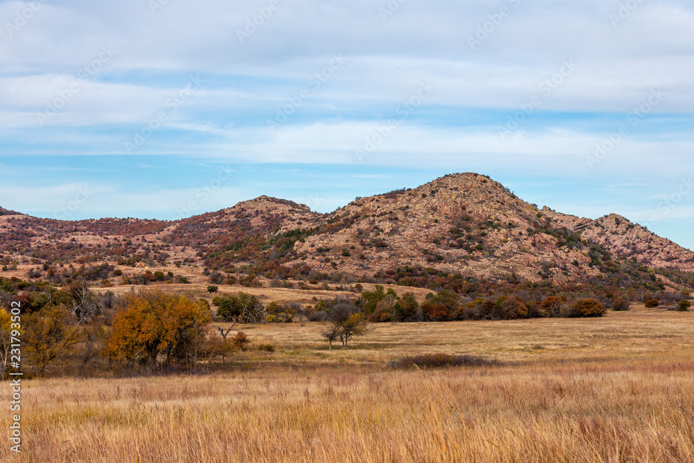 Landscape at the Wichita Mountains Wildlife Refuge, located in southwestern Oklahoma Landscape at the Wichita Mountains Wildlife Refuge, located in southwestern Oklahoma