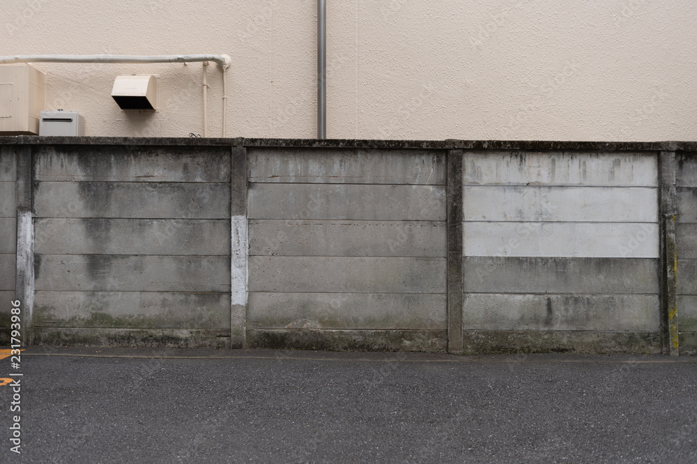 street wall background ,Industrial background, empty grunge urban street with warehouse brick wall street wall background ,Industrial background, empty grunge urban street with warehouse brick wall
