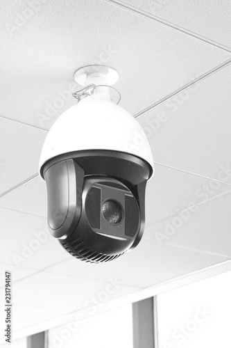 Security CCTV camera in Airport on the ceiling © naiauss