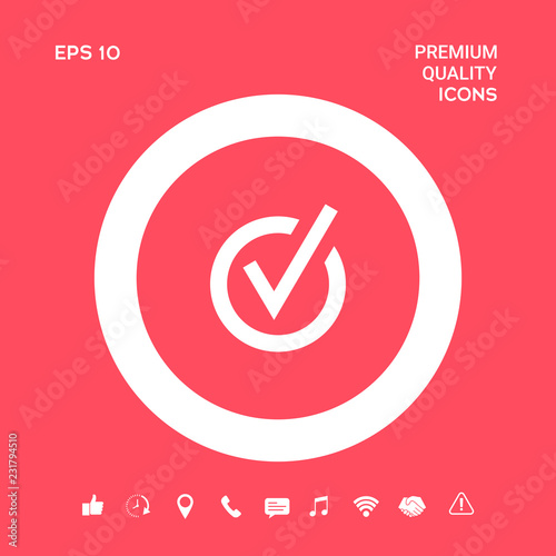Rounded check mark icon. Graphic elements for your design