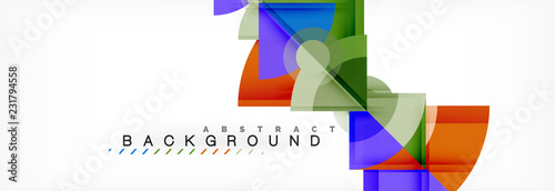 Triangles and circle geometric background