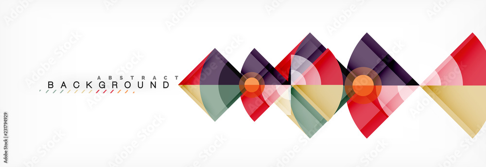 Triangles and circle geometric background