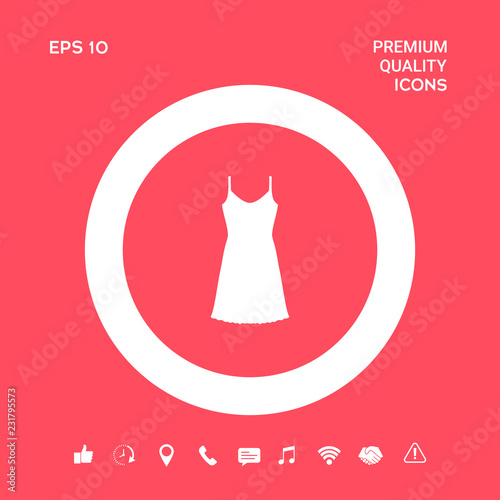 Sundress, Evening dress, combination or nightie, the silhouette. Menu item in the web design