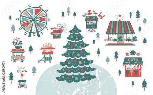Christmas market, fair, winter festival  