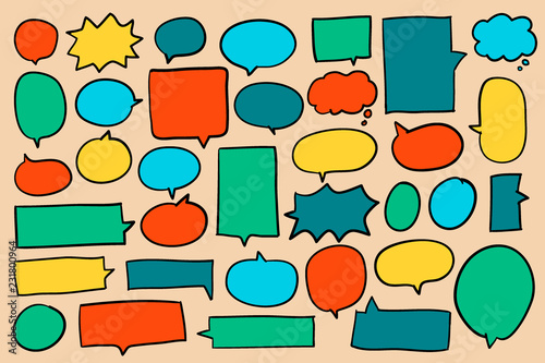 Collection of colorful speech bubbles vector