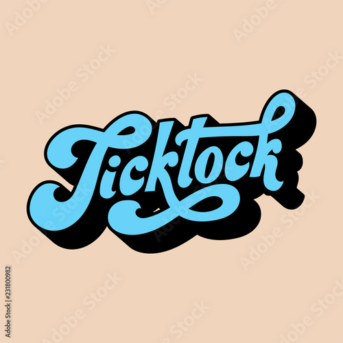 Tick tock word typography style illustration