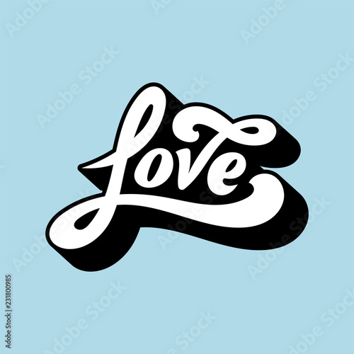 Love word typography style illustration