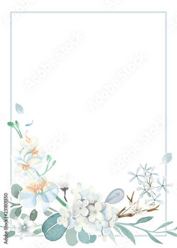 Invitation card with a light blue theme