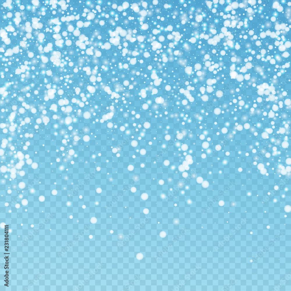 Fototapeta premium Beautiful falling snow Christmas background. Subtl