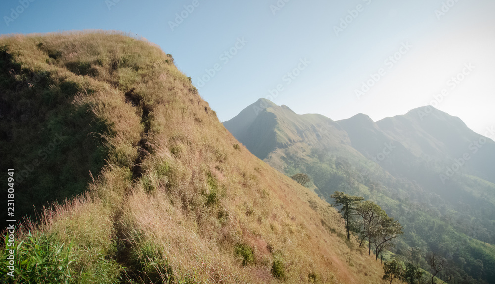 Out of focus of : ridge in thailand.It is a favorite place for climbers,Beautiful nature scenes