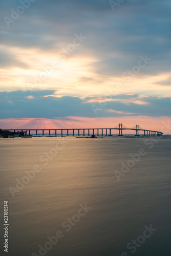 Wallpaper Mural Sunset Scenery of Nanao Bridge in Shantou Torontodigital.ca