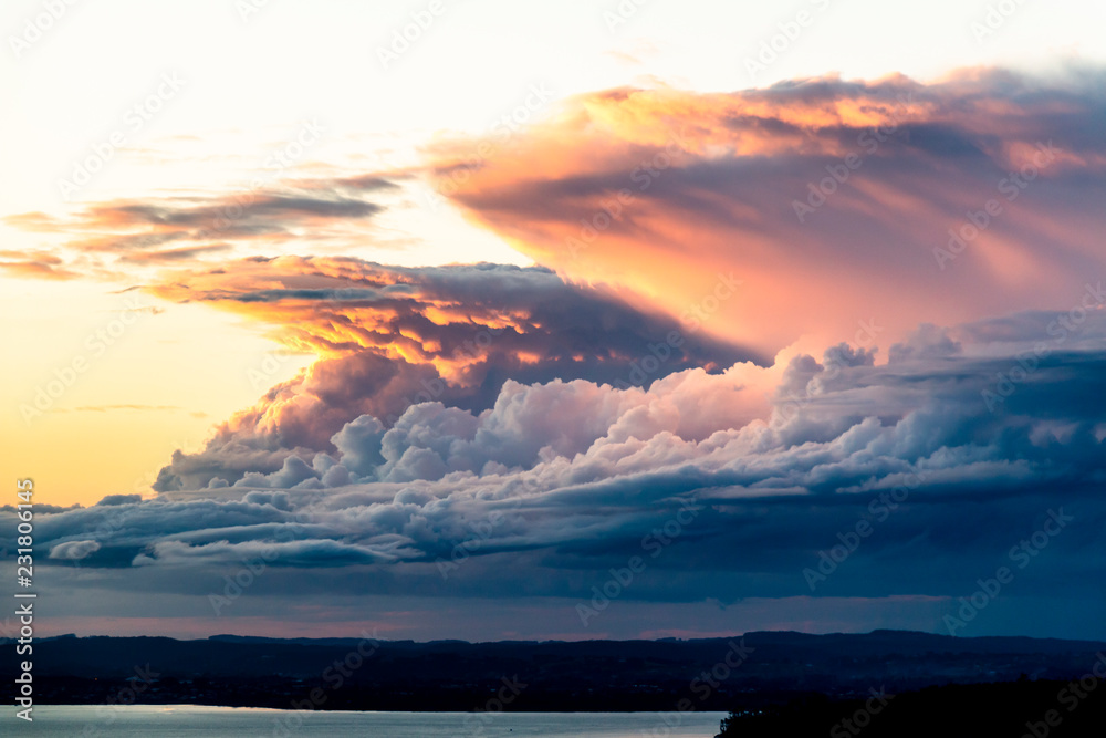 Dramatic cloudscape over Auckland, New Zealand