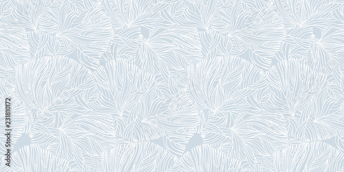 Coral or algae doodle linear seamless pattern.