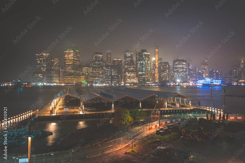 Fototapeta premium Manhattan nocą, Nowy Jork