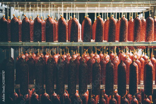 sausage meat production photo