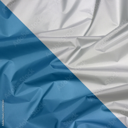 Fabric flag of Zurich. Crease of Zurich flag background, The canton of Switzerland Confederation.