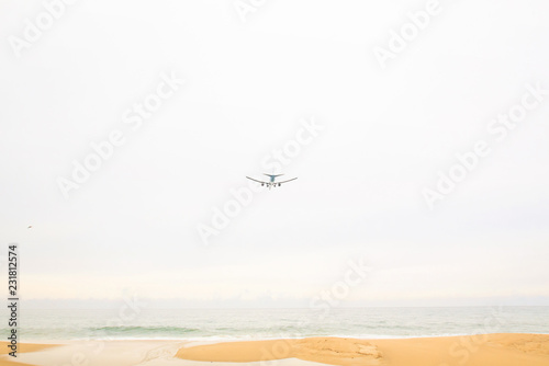 The plane is flying up Out of the airport International Phuket