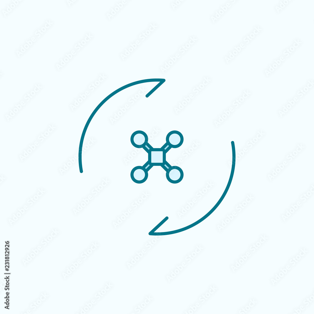 drone turn field outline icon drone turn field outline icon