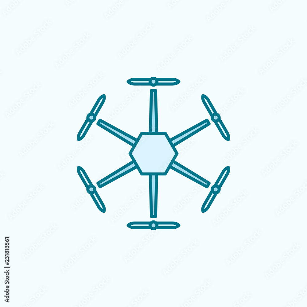 drone propellers field outline icon drone propellers field outline icon