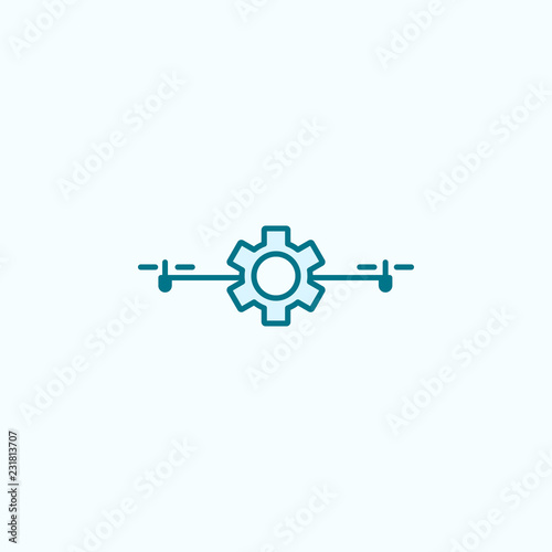 control of drones  field outline icon