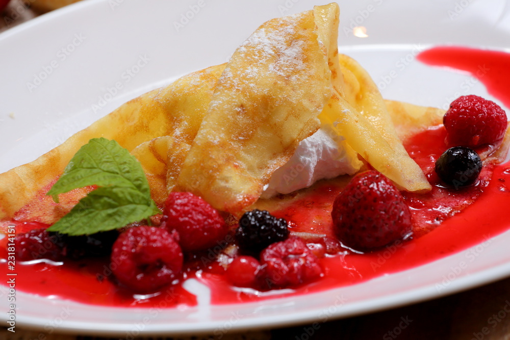 pancakes with wild berries pancakes with wild berries