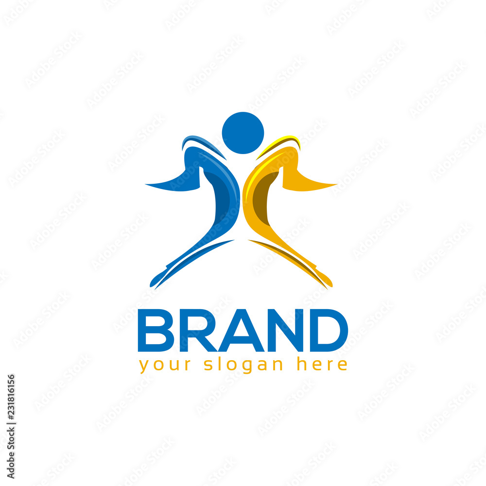 Human Logo Design Vector, Vector illustration on white background.