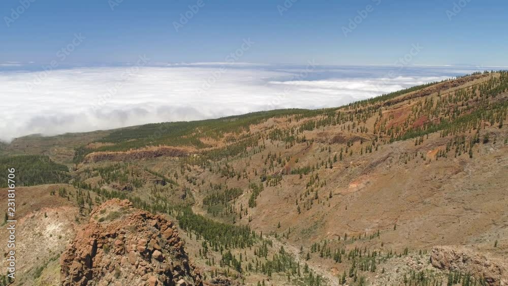 Aerial view of the Teide National Park, flight over the mountains and lava. Tenerife, Canary Islands Aerial view of the Teide National Park, flight over the mountains and lava. Tenerife, Canary Islands
