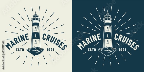 Vintage marine cruise logotype