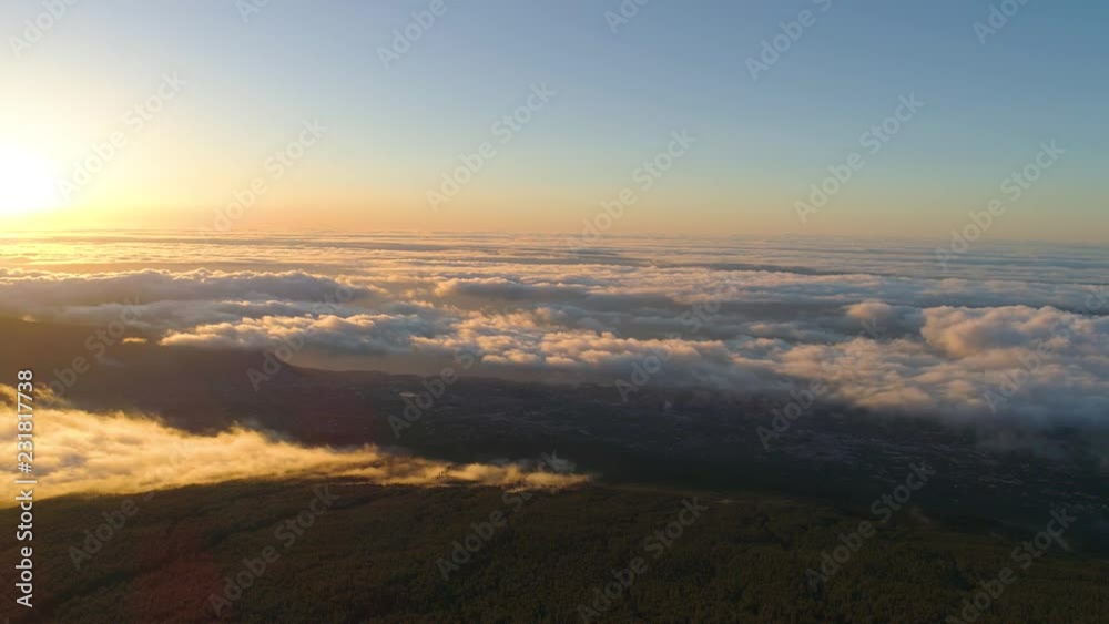 Aerial view of Teide National Park, flight over the mountains at sunset. Tenerife, Canary Islands Aerial view of Teide National Park, flight over the mountains at sunset. Tenerife, Canary Islands