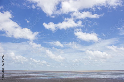 seaside and blue sky background