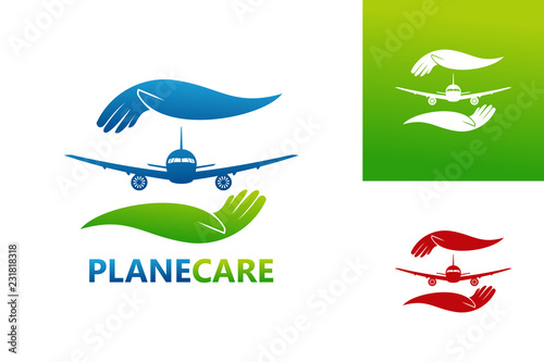 Plane Care Logo Template Design Vector, Emblem, Design Concept, Creative Symbol, Icon