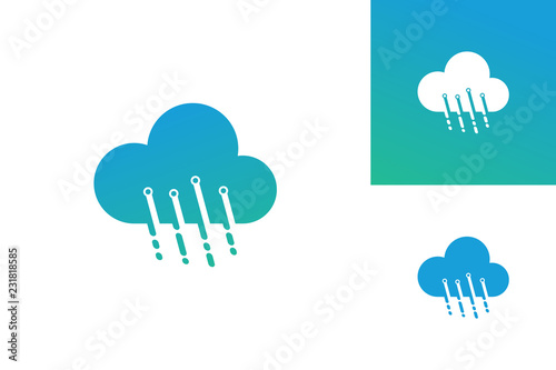 Digital Rain Logo Template Design Vector, Emblem, Design Concept, Creative Symbol, Icon