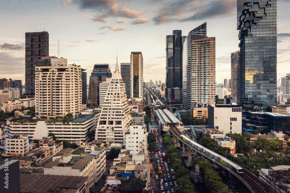 Bangkok downtown and business financial district of Thailand