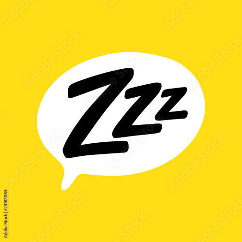 Z-z-z text on text bubble. Icon for sleeping mode