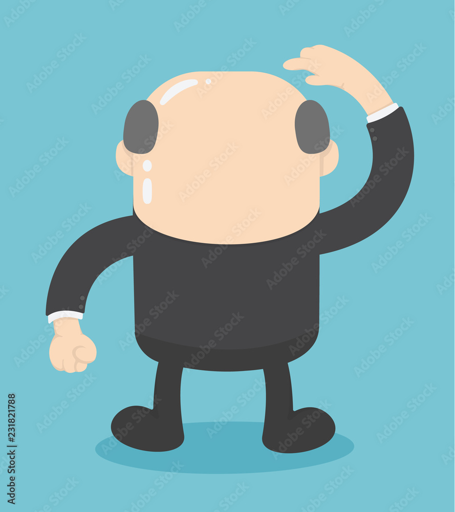Fototapeta premium Elderly business is showing Uneasy and are scratching their heads.