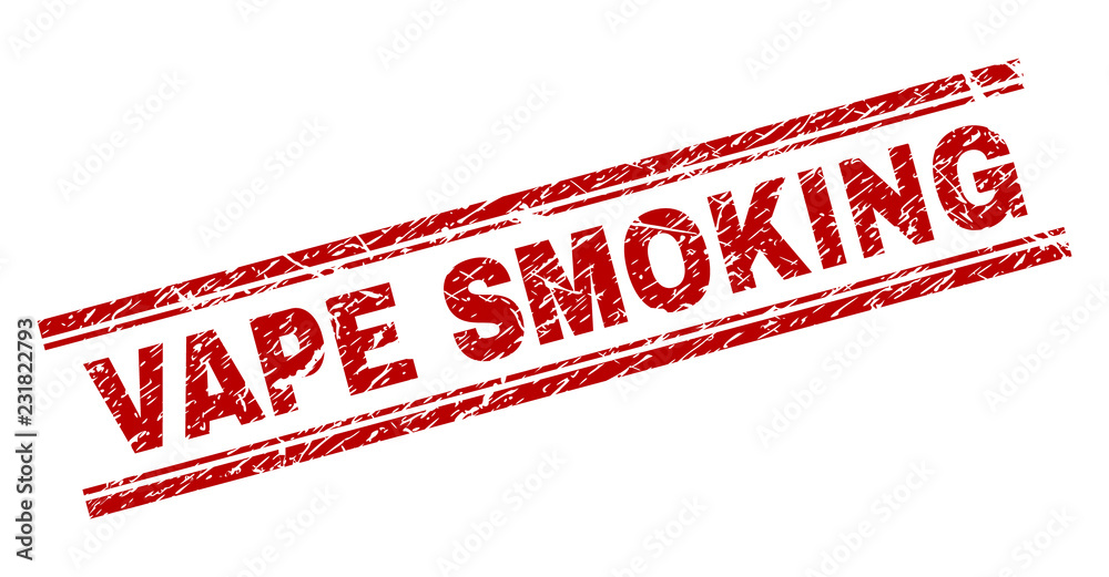 Sm Label Vapi VAPE SMOKING seal imprint with corroded texture. Red vector rubber ...