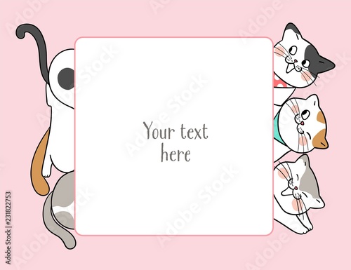 Draw cat and blank space for the text