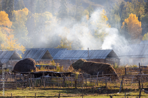 xinjiang baihaba villages closeup photo