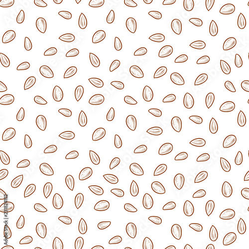 Sesame. Corn. Background, wallpaper, seamless. Sketch. Monochrome photo