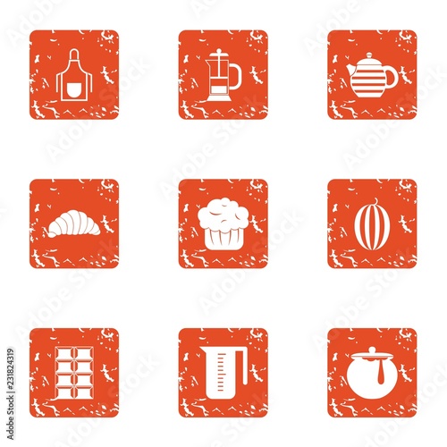 Lactic icons set. Grunge set of 9 lactic vector icons for web isolated on white background