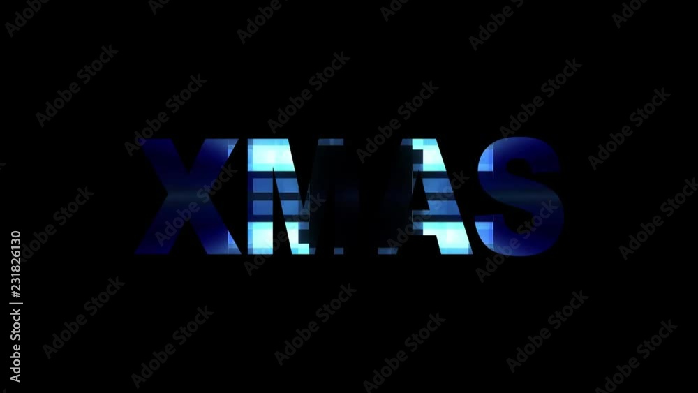 neon glitch XMAS text animation background logo seamless loop New quality universal technology motion dynamic animated background colorful joyful stock video